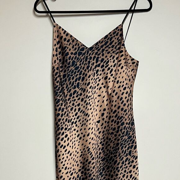 NWT Everee Good American Leopard Satin Slip Dress Vanity Sz 1 Sz 4 US - Picture 4 of 8